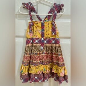 Matilda Jane Yellow and Pink Plaid Kids Blouse